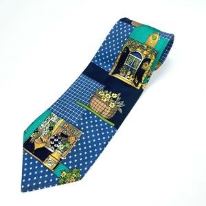 Gianmaria Ferrara Vintage Tie Multicolor Cats Flowers Floral Food Theme Necktie